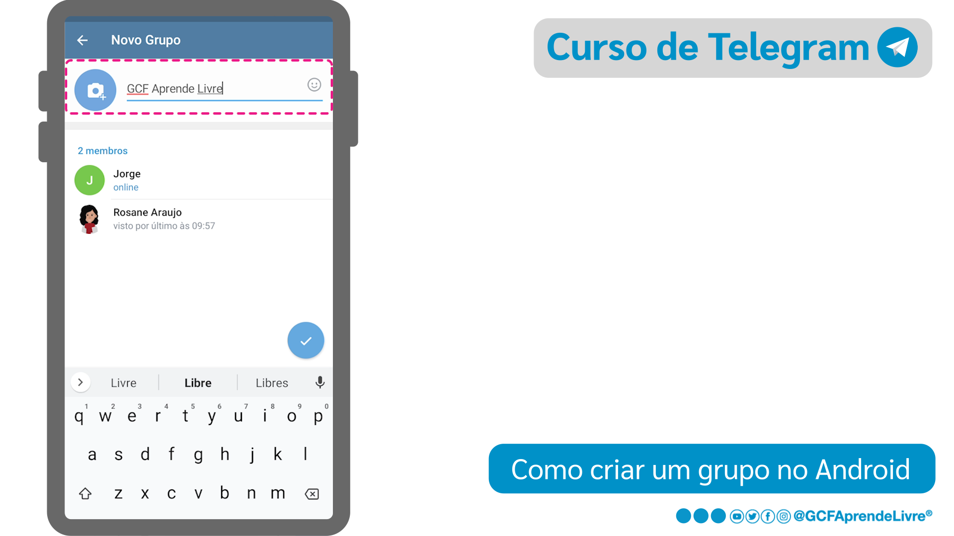 Como criar um grupo de Telegram no Android - passo 6